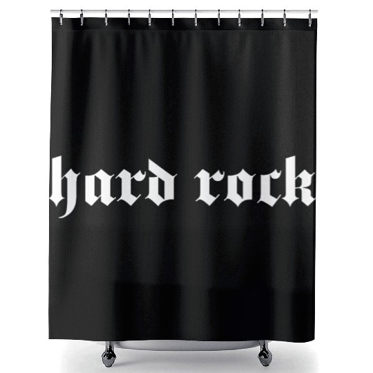 hardrock typography Shower Curtains