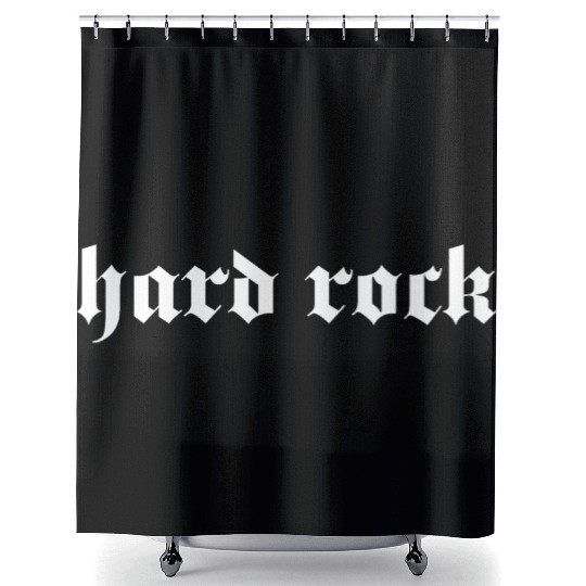 hardrock typography Shower Curtains