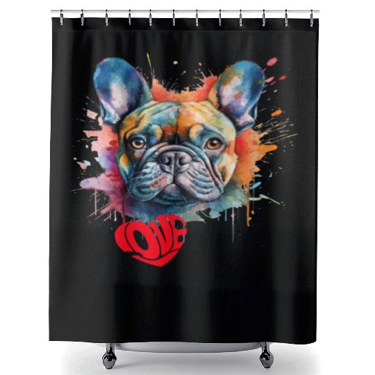 I Love My frenchie Sarcastic and funny gift Shower Curtains