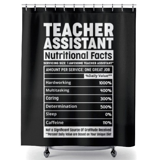 Teacher Assistant Nutritional Fact Teacher Element Shower Curtains