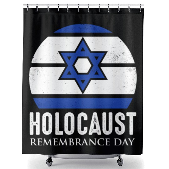 Holocaust Remembrance Day Star David White Blue Shower Curtains