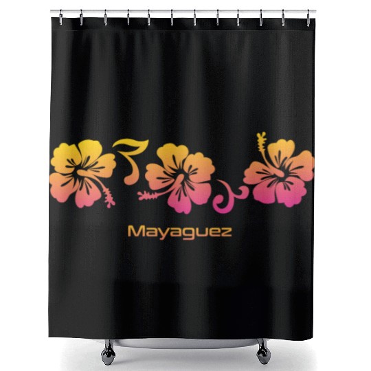 Mayaguez Puerto Rico Hibiscus Souvenir Vacation Shower Curtains
