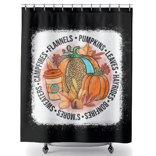 It's Fall Y'all Happy Fall Vibes Autumn Leaves Shower Curtains