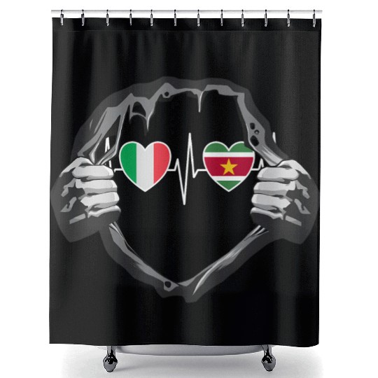 Italy And Suriname Surinam Flag Shower Curtains