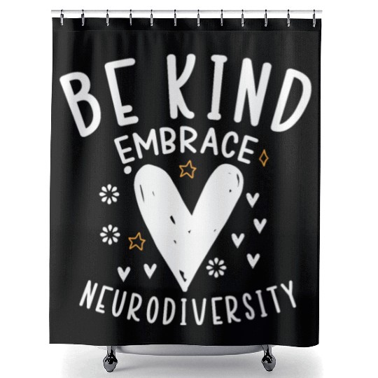 be kind embrace neurodiversity Shower Curtains
