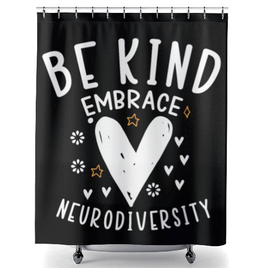 be kind embrace neurodiversity Shower Curtains