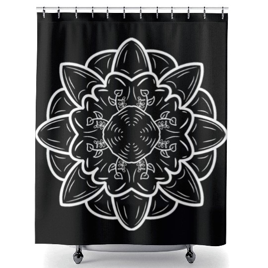 Flower,Mindfulness,Yoga,Breath,Balance,Meditation, Shower Curtains