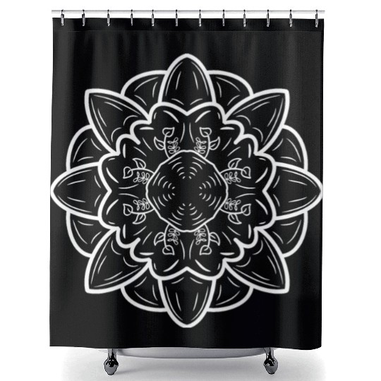 Flower,Mindfulness,Yoga,Breath,Balance,Meditation, Shower Curtains