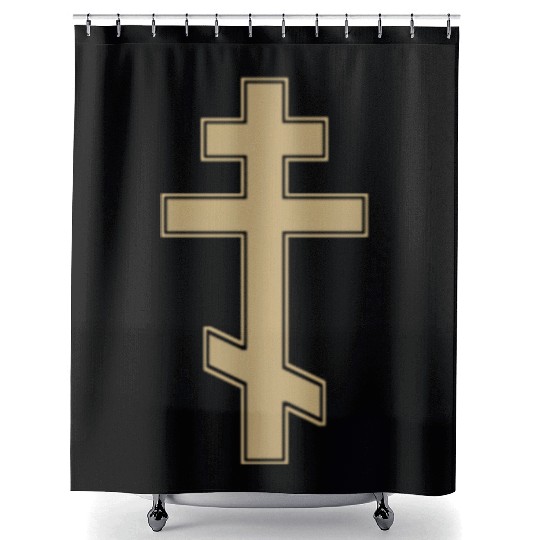 Russian Orthodox Cross Slavo Byzantine Cross Shower Curtains