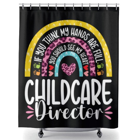 Heart Childcare Director Daycare Teacher Shower Curtains
