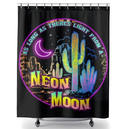 As Long As Theres Light From A Neon Moon Country Shower Curtains
