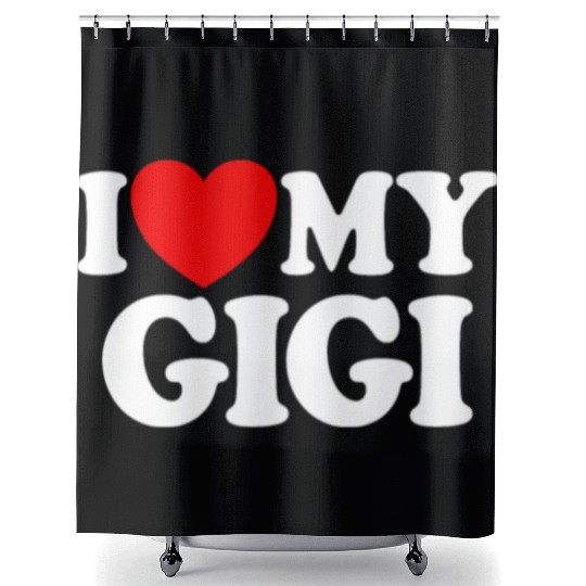 I Love My Gigi Red Heart Grandkids I Love My Gigi Shower Curtains
