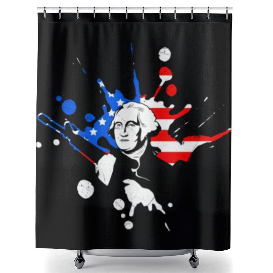 Merica George Washington Independence Day Shower Curtains