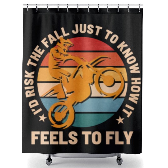 Motocross Supercross How It Feel To Fly Spruch Shower Curtains