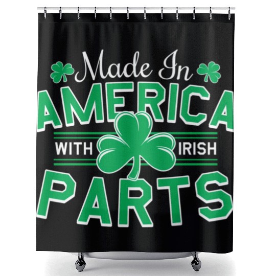 Made In America With Irish Parts Shower Curtains
