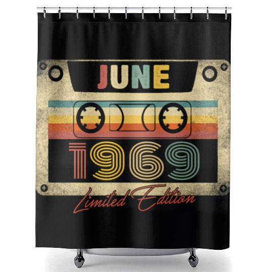 June 1969 Cassette Tape 54Th B-Day 54 Shower Curtains