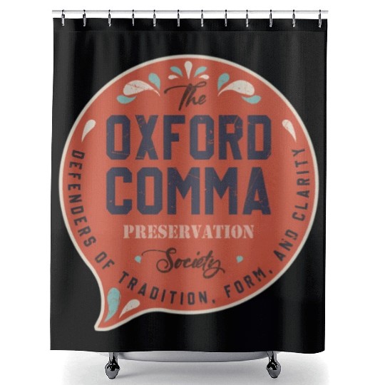 The Oxford Comma Preservation Society Team Oxford Shower Curtains
