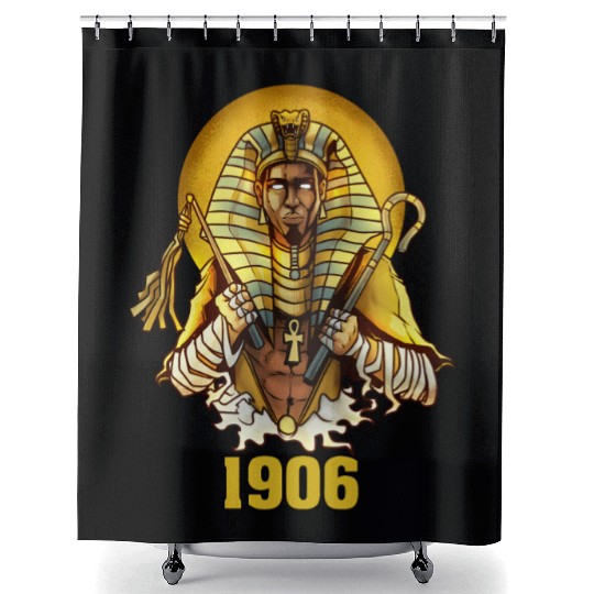 1906 Sphinx Alpha Ace Fraternity Pharoah Shower Curtains