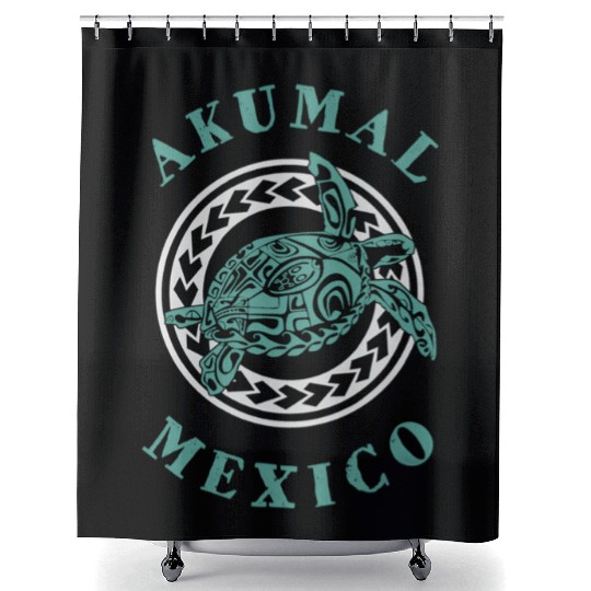 Akumal Meco T Tattoo Sea Turtle Shower Curtains