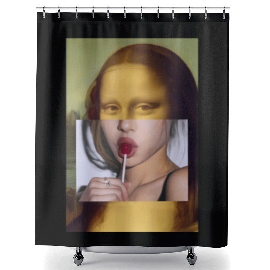 Mona Lisa Lollipop Mona Lisa Shower Curtains