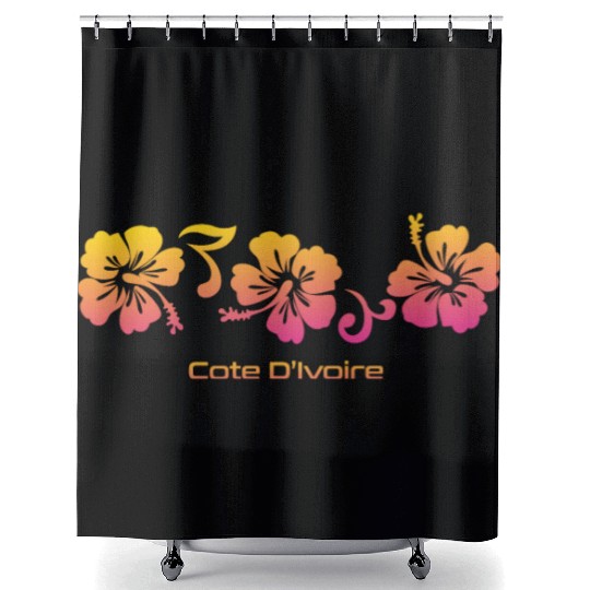 Cote D'ivoire Africa Ivory Coast Hibiscus Shower Curtains