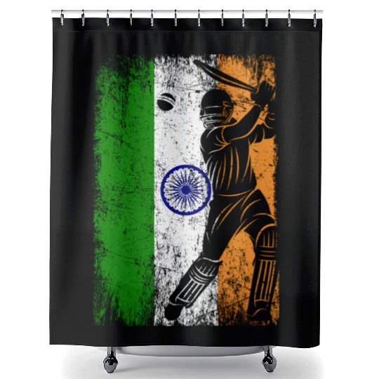 India Flag Indian Cricket Jersey Fan Player Coach Shower Curtains