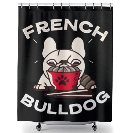 French Bulldog Ramen Lover Dog Owner Frenchie Mom Shower Curtains