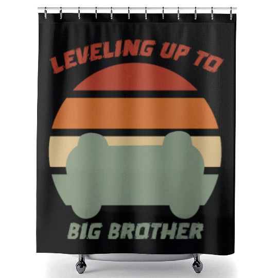 Vintage Leveling Up To Big Brother Video Game Shower Curtains