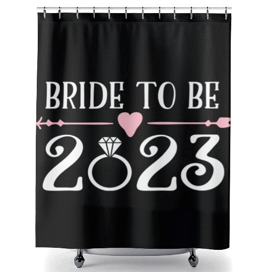 Bride To Be 2023 Engagement Ring Future Bride Shower Curtains