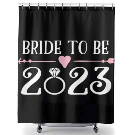 Bride To Be 2023 Engagement Ring Future Bride Shower Curtains