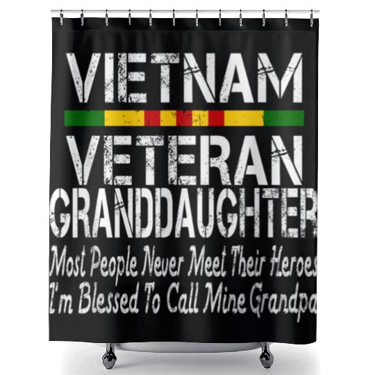 US Army Vietnam Veteran Granddaughter Shower Curtains