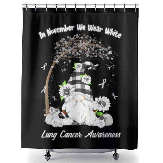 In November We Wear White Lung Cancer Awareness Shower Curtains