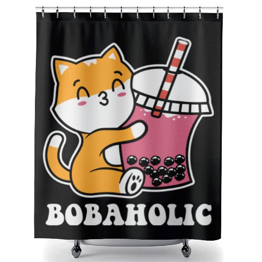 Bubble Milk Boba Tea Tapioca Pearls Lover Funny Shower Curtains