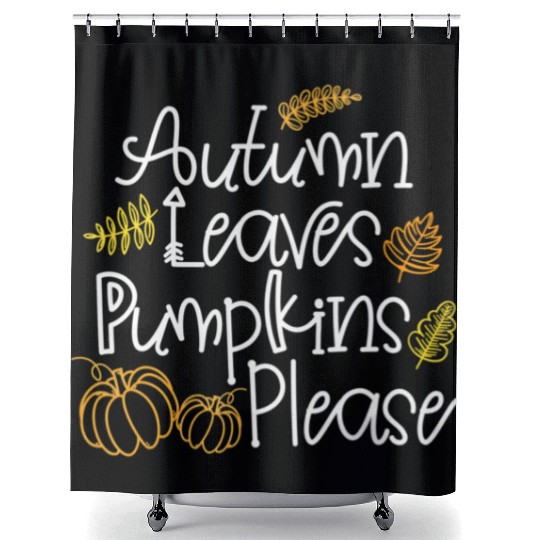 Autumn Leaves Pumpkins Please Thanksgiving Fall Shower Curtains