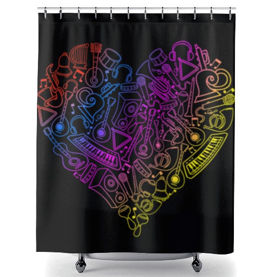 Music Heart Musician Composers Music Lover Shower Curtains