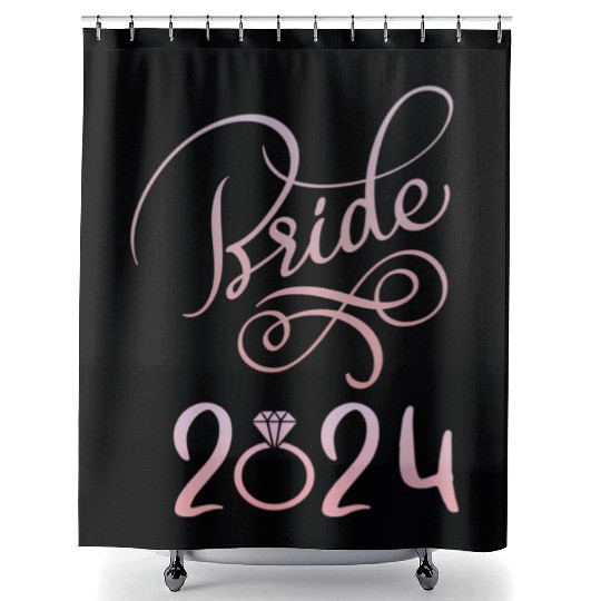 Bride To Be 2024 Fiancã© Engagement Announcement Shower Curtains