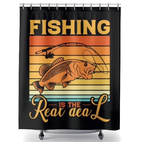 Fishing Is The Real Deal Shower Curtains