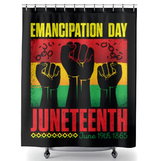 Ecipation Day 1865 African American Juneteenth Fla Shower Curtains