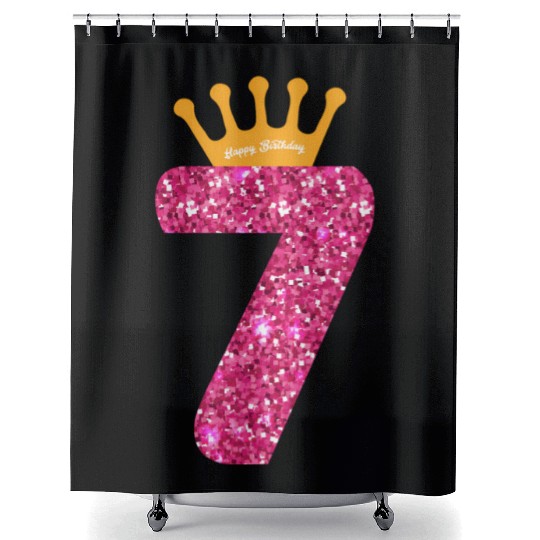 Happy 7Th Party 7 Bday Shower Curtains