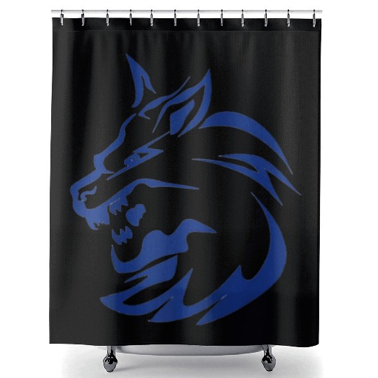 lightning lone wolf design raglan baseball Shower Curtains Tan