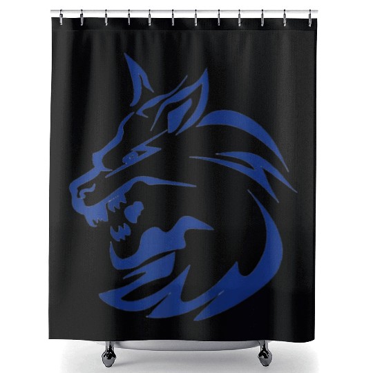 lightning lone wolf design raglan baseball Shower Curtains Tan