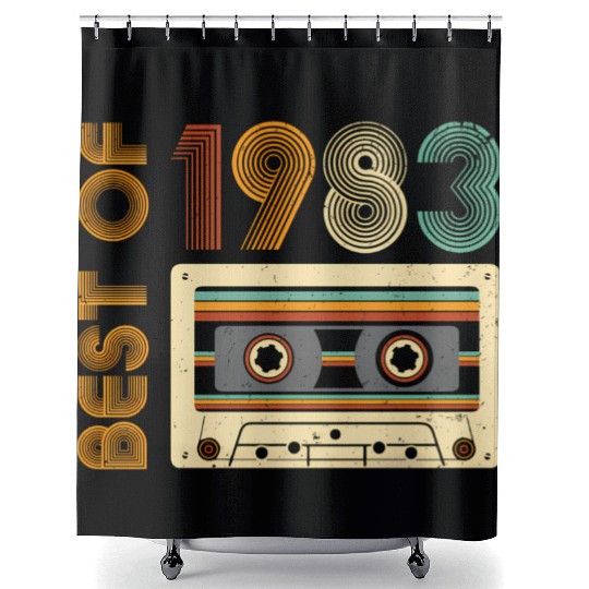 Born In 1983 Best Of 1983 Cassette Tape Shower Curtains