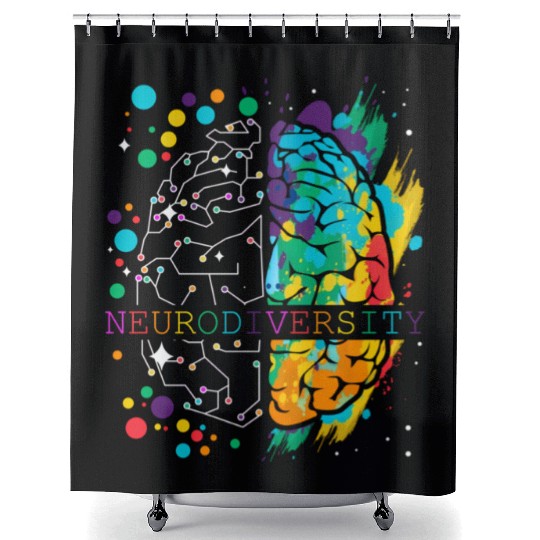 Embrace Neurodiversity Brain Autism Shower Curtains