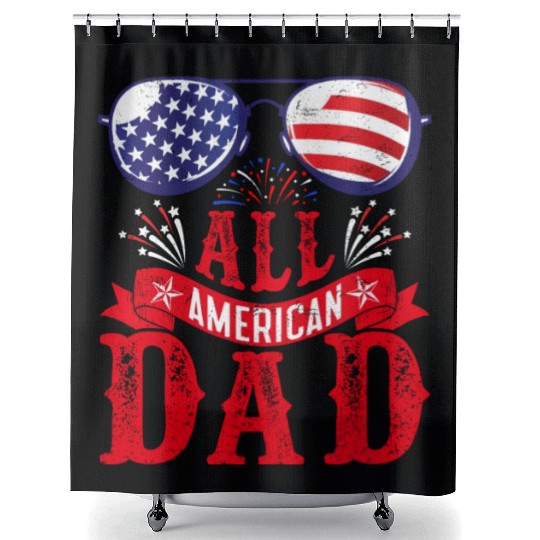 All American Dad America Pride US Patriot Shower Curtains