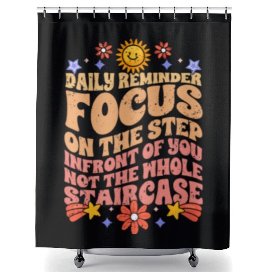 Groovy Daily Reminder Positive Affirmation Shower Curtains