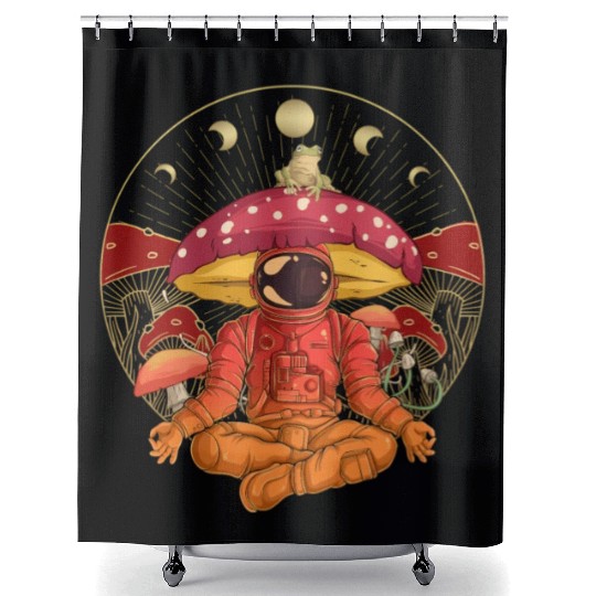 Astronaut Cottagecore Frog Aesthetic Wo Shower Curtains