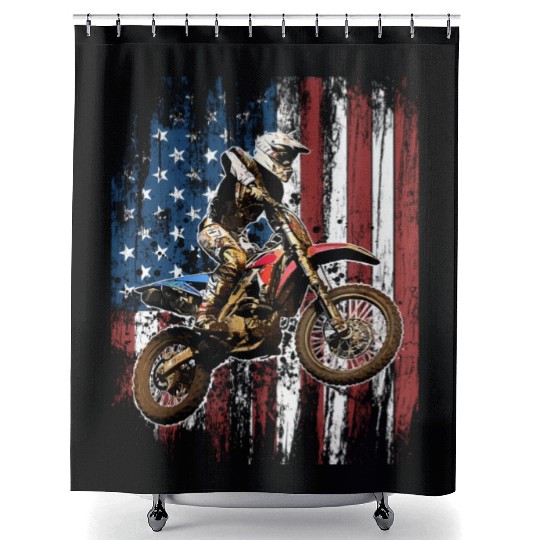 Dirt Bike Racing Motocross Racings Shower Curtains