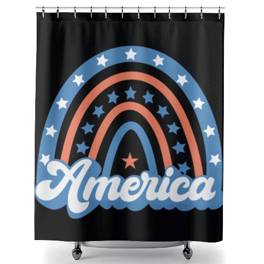 America Boho Rainbow III Shower Curtains