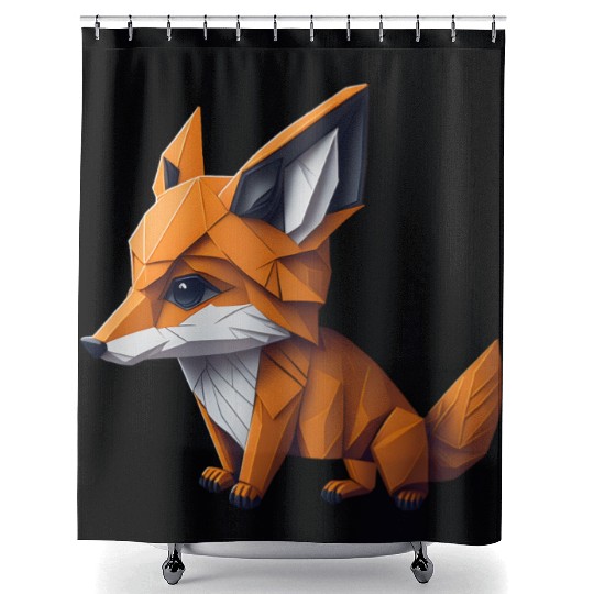 Tangram Fox Shower Curtains