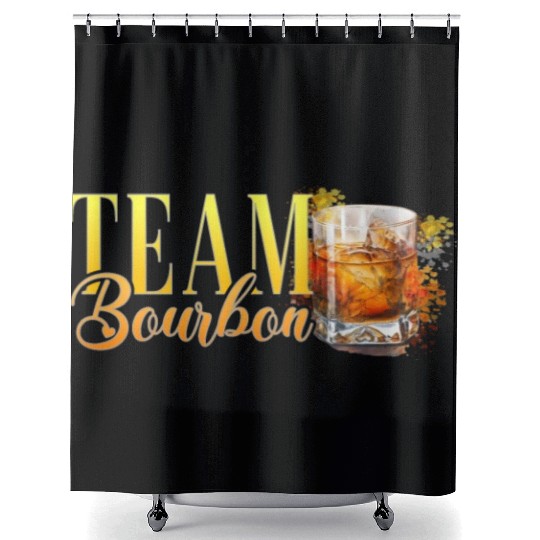 Team Bourbon Stag Party Women Bartender Shower Curtains